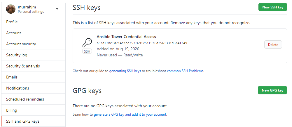 ssh keys